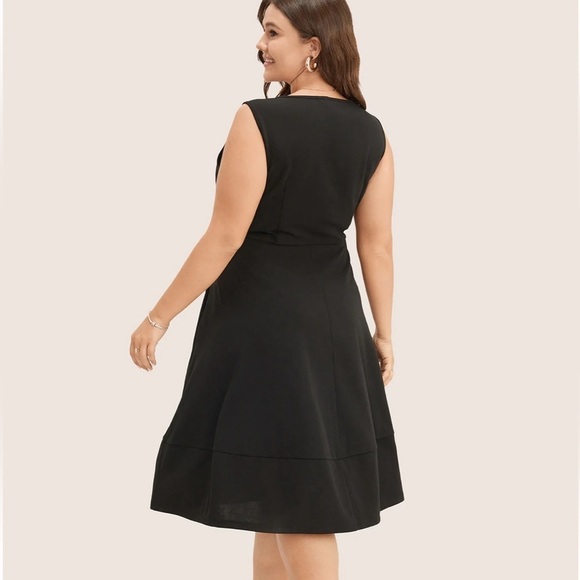 BloomChic Plus Size XL Solid Pocket Sleeveless Ruffle Hem Tank Dress us14-16 - Picture 2 of 9